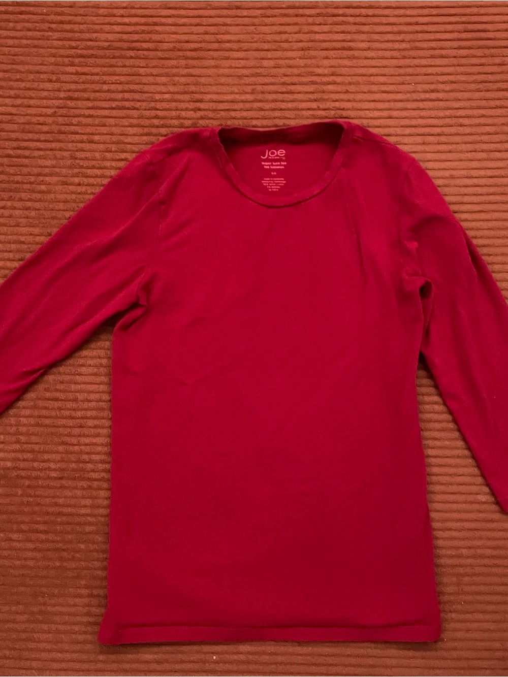 Joe Fresh Solid Red Long Sleeve top size S